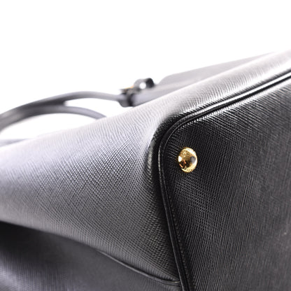 Prada Saffiano Cuir Medium Double Bag Black Mughetto 7 of 10