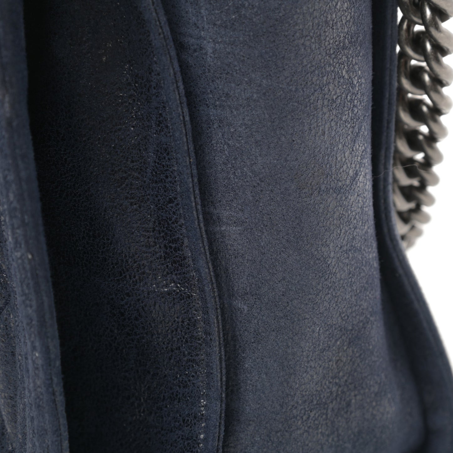 Goatskin Quilted Large Gentle Boy Flap Navy