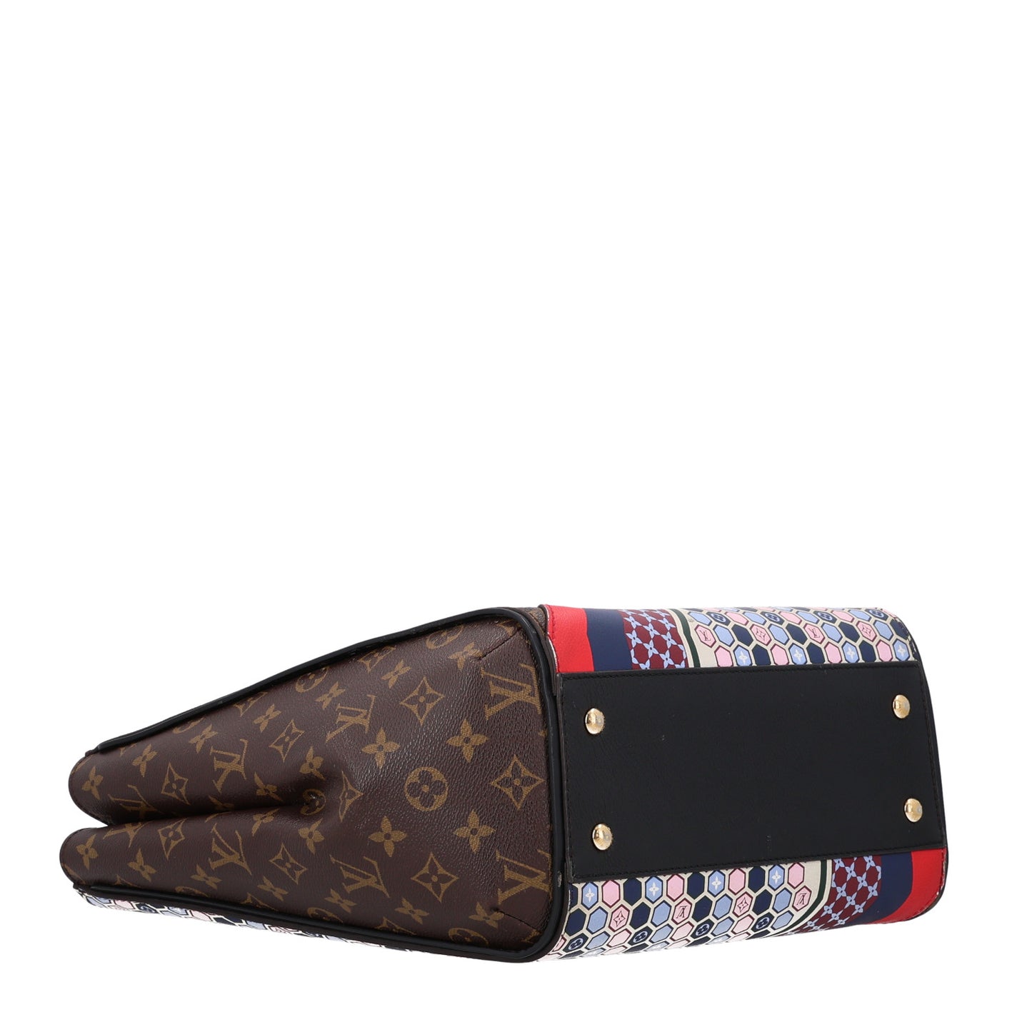 Calfskin Monogram Kimono Tote MM Rouge Navy