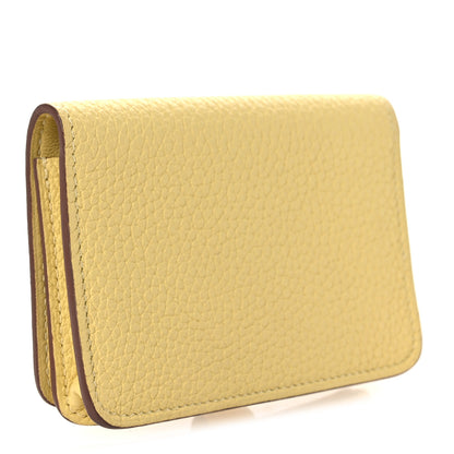 Hermes Togo Dogon Card Case Jaune Poussin 3 of 9