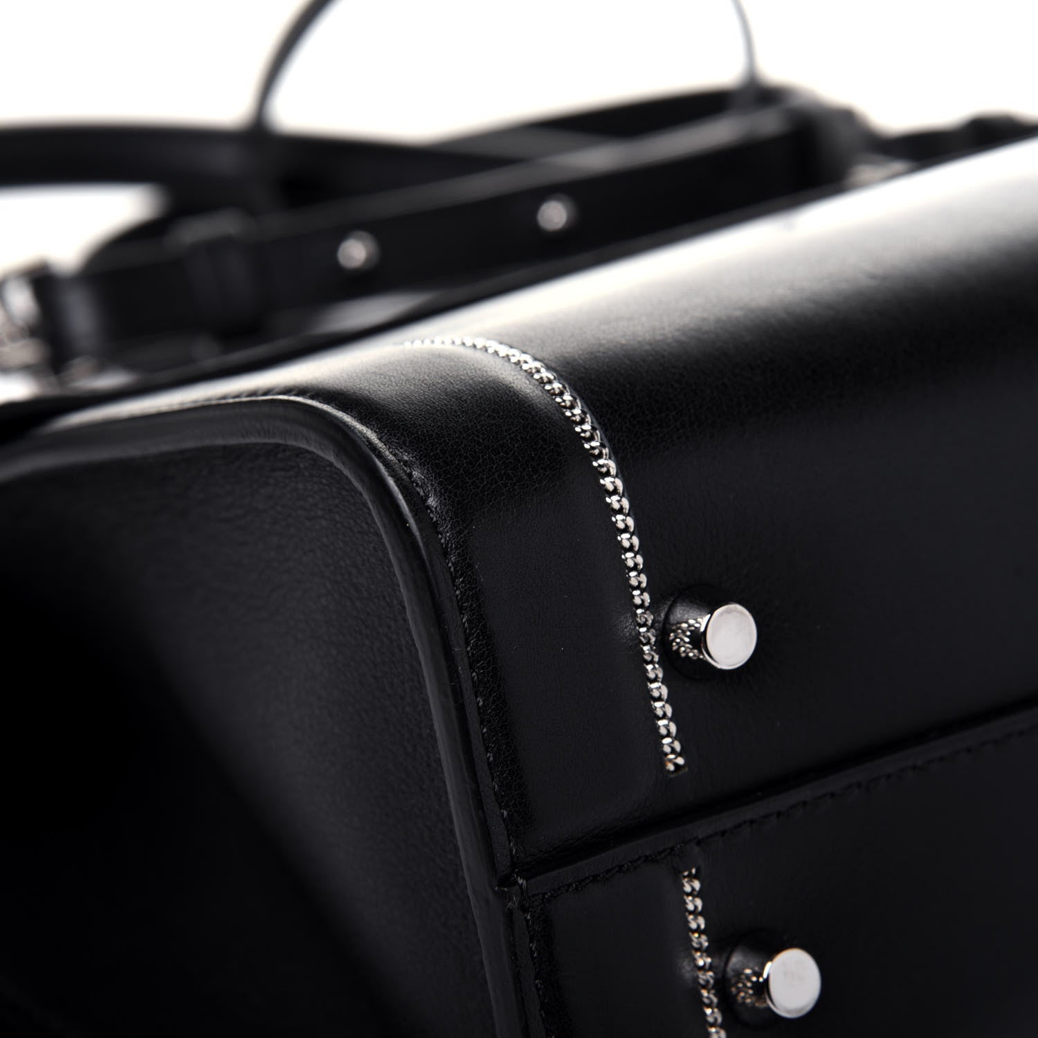 Givenchy Grained Calfskin Chain Small Shark Lock Satchel Black 17 of 18