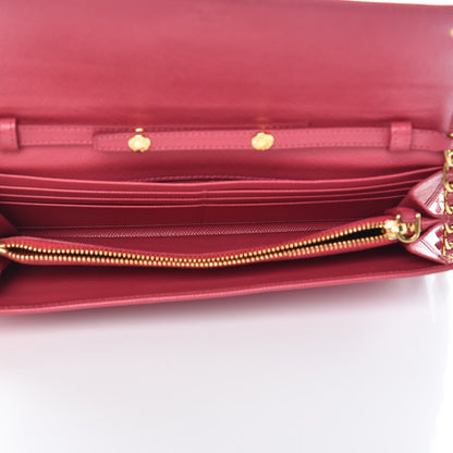 Prada Saffiano Metal Oro Chain Wallet Peonia 5 of 14