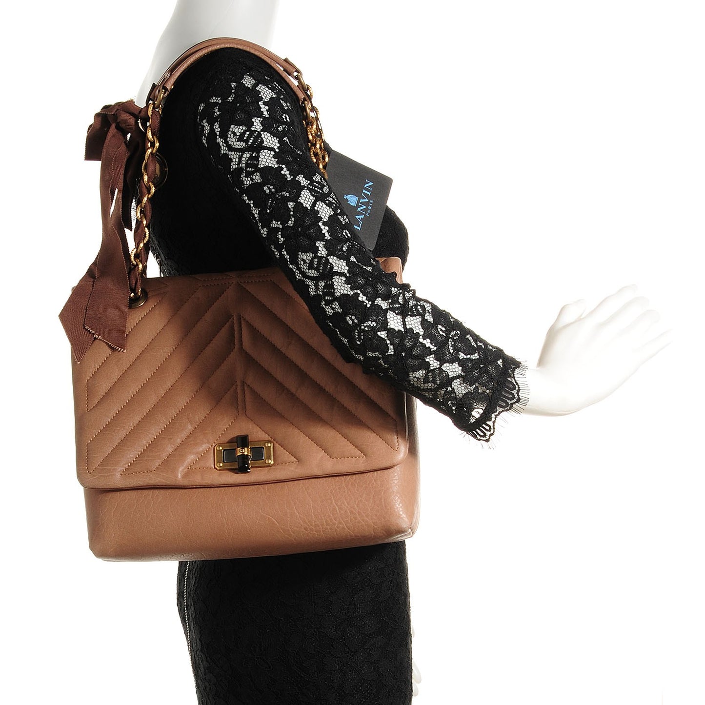 Lambskin Quilted Medium Happy Shoulder Bag Mastic