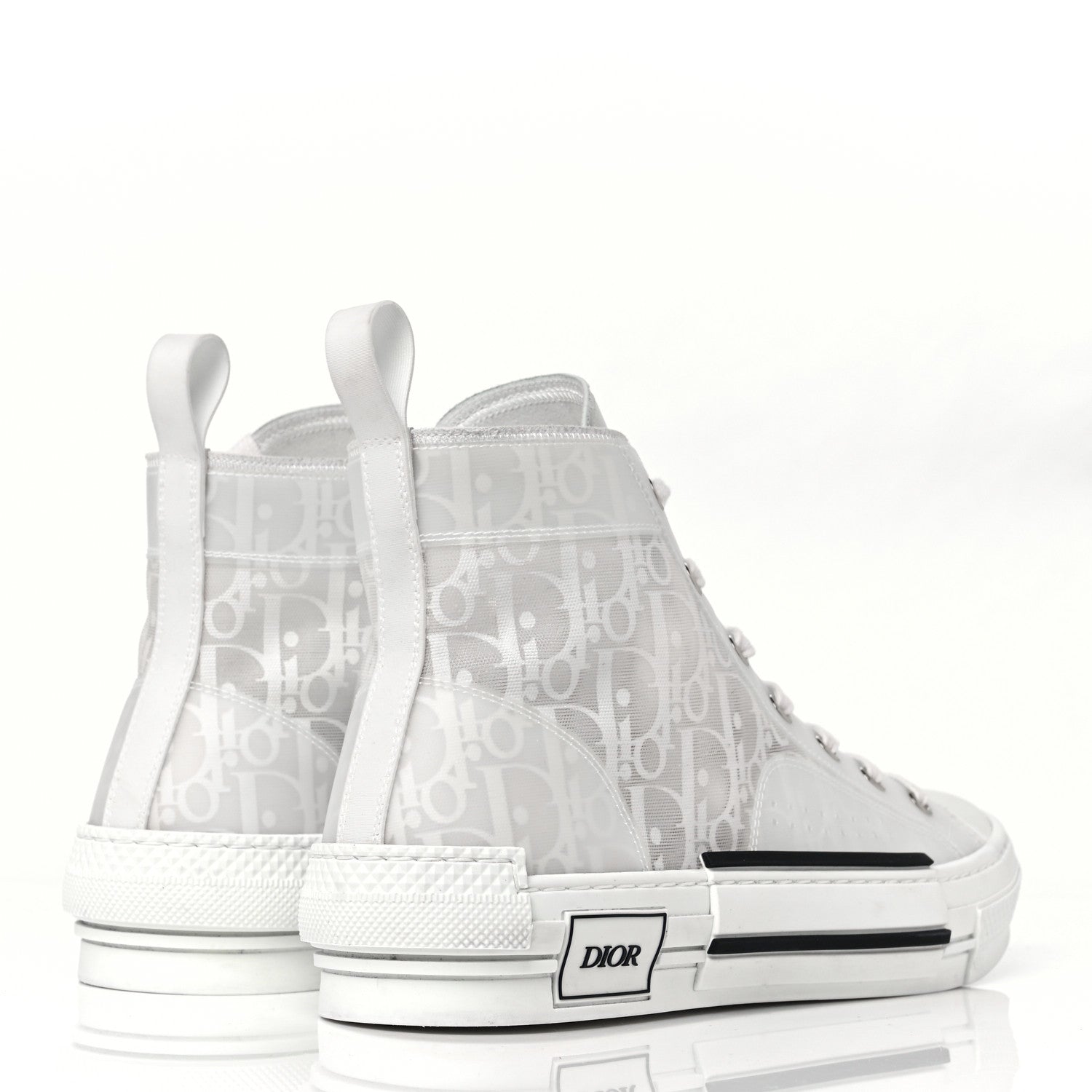 Christian Dior Technical Canvas Oblique Mens B23 High Top Sneakers 42 White 4 of 9