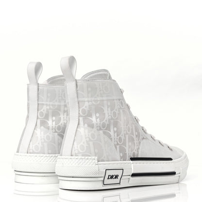 Christian Dior Technical Canvas Oblique Mens B23 High Top Sneakers 42 White 4 of 9