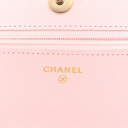 Chanel Caviar Quilted Wallet On Chain WOC Light Pink 5 of 11