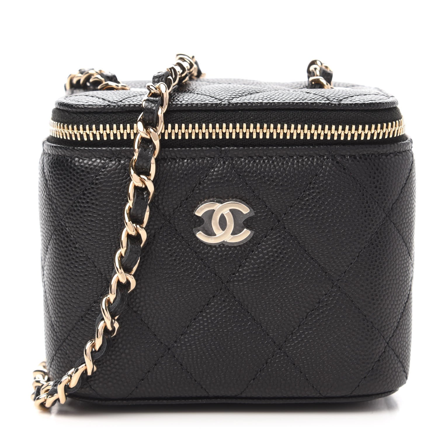 Chanel Caviar Quilted Mini Vanity Case With Chain Black 1 of 11