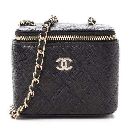 Chanel Caviar Quilted Mini Vanity Case With Chain Black 1 of 11