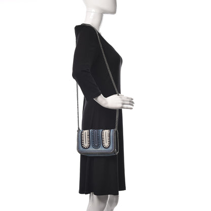 Stella McCartney Eco Denim Embroidered Zigarette Falabella Crossbody Blue 2 of 9
