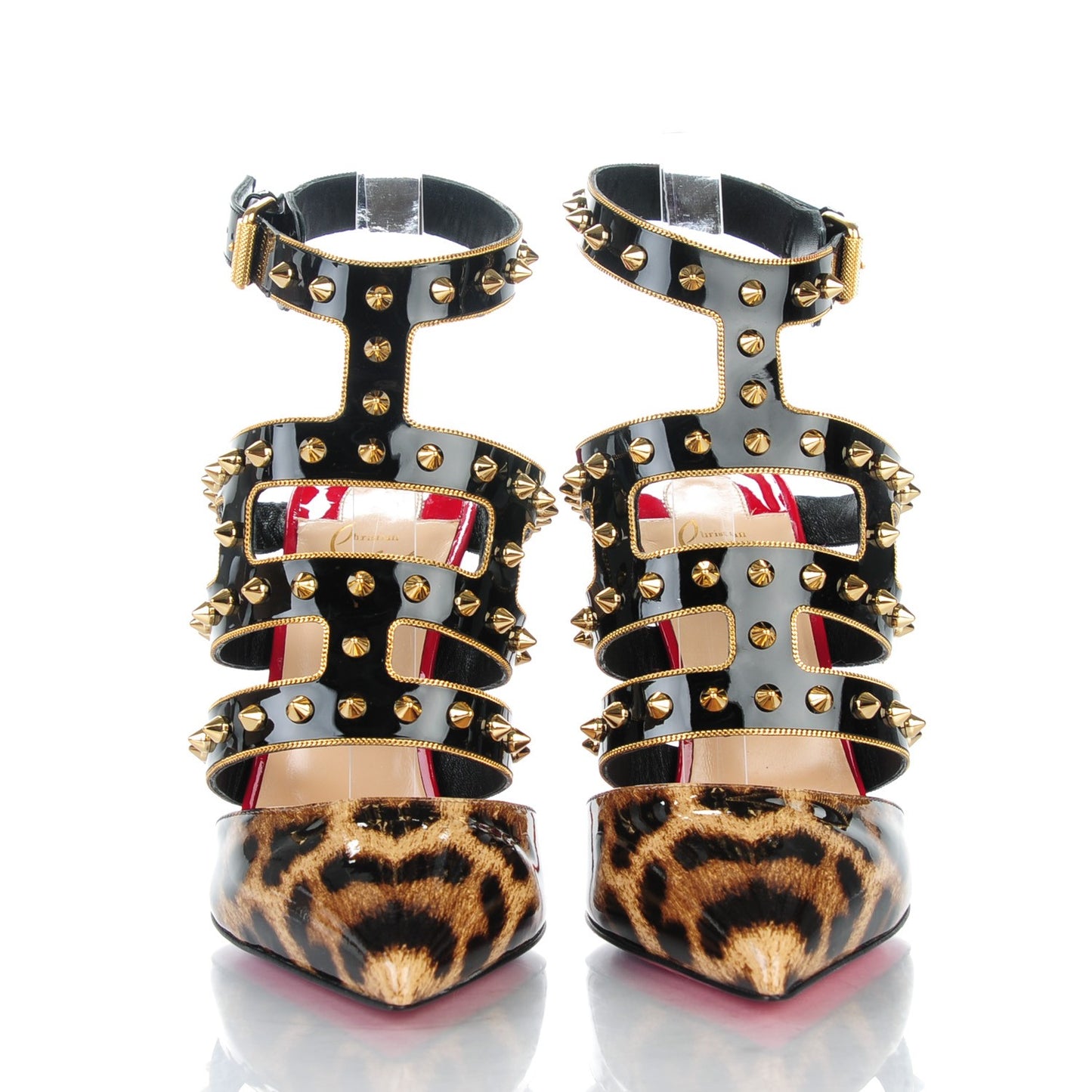 Patent Leopard Print Tchicaboum 100 Pumps 37 Version Brown