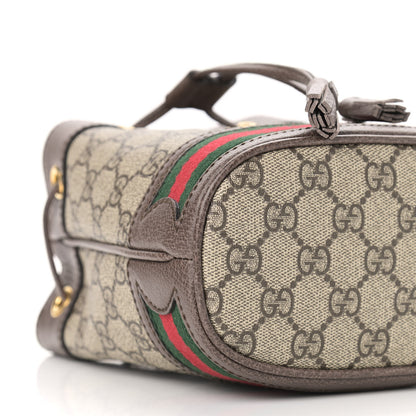 Gucci GG Supreme Monogram Web Mini Ophidia Bucket Bag Brown 9 of 10