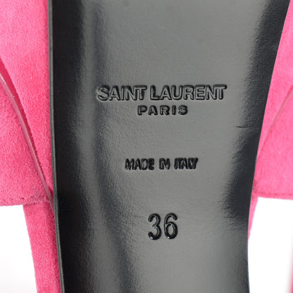 Saint Laurent Suede Classic Tribute 105 Platform Sandals 36 Fuchsia 6 of 8