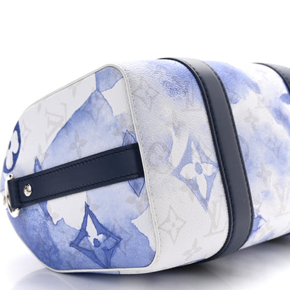 Louis Vuitton Monogram Watercolor City Keepall Blue 8 of 9