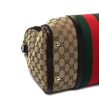 Gucci Monogram Vintage Web Medium Boston Dark Brown 9 of 10