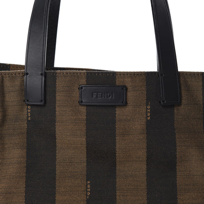 Fendi Pequin Small Shopping Tote Black Tobacco 11 of 11