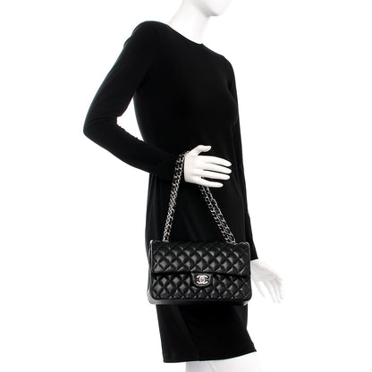 Chanel Lambskin Quilted Medium Double Flap Black 2 of 8
