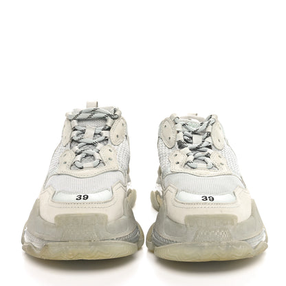 Balenciaga Fabric Mesh Clear Sole Womens Triple S Sneakers 39 Pearl Grey 3 of 10