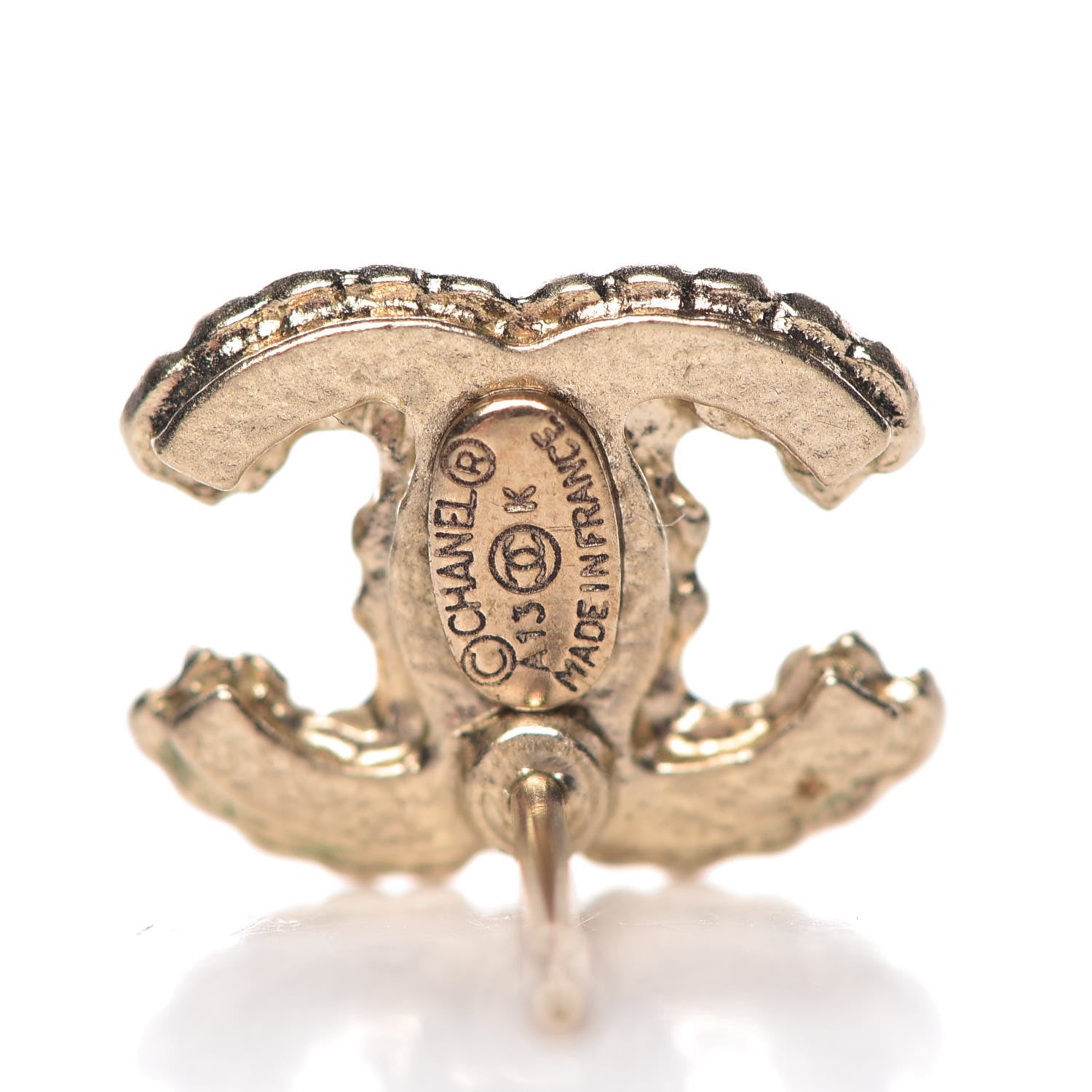 Chanel Crystal Mini CC Earrings Gold 4 of 5