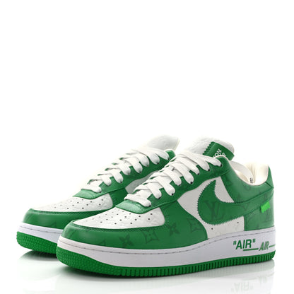 Louis Vuitton X NIKE AIR FORCE 1 Calfskin Monogram Mens Low Top Sneakers 8.5 Green 3 of 10