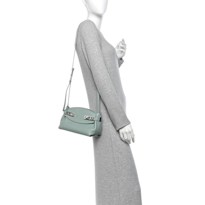 Salvatore Ferragamo Calfskin Small Hug Pouch Aqua Green 2 of 9