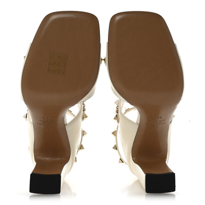 Valentino Garavani Calfskin Rockstud 60mm Sandals 36.5 Light Ivory 6 of 10