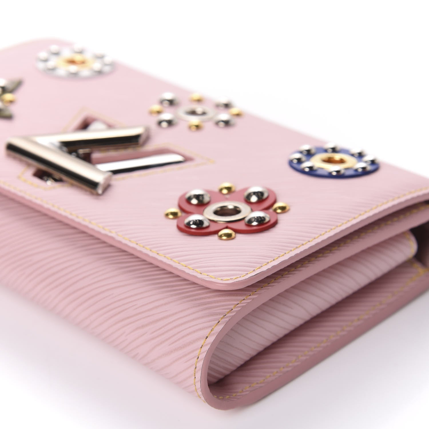 Louis Vuitton Epi Mechanical Flowers Twist Chain Wallet Rose Ballerine 7 of 11
