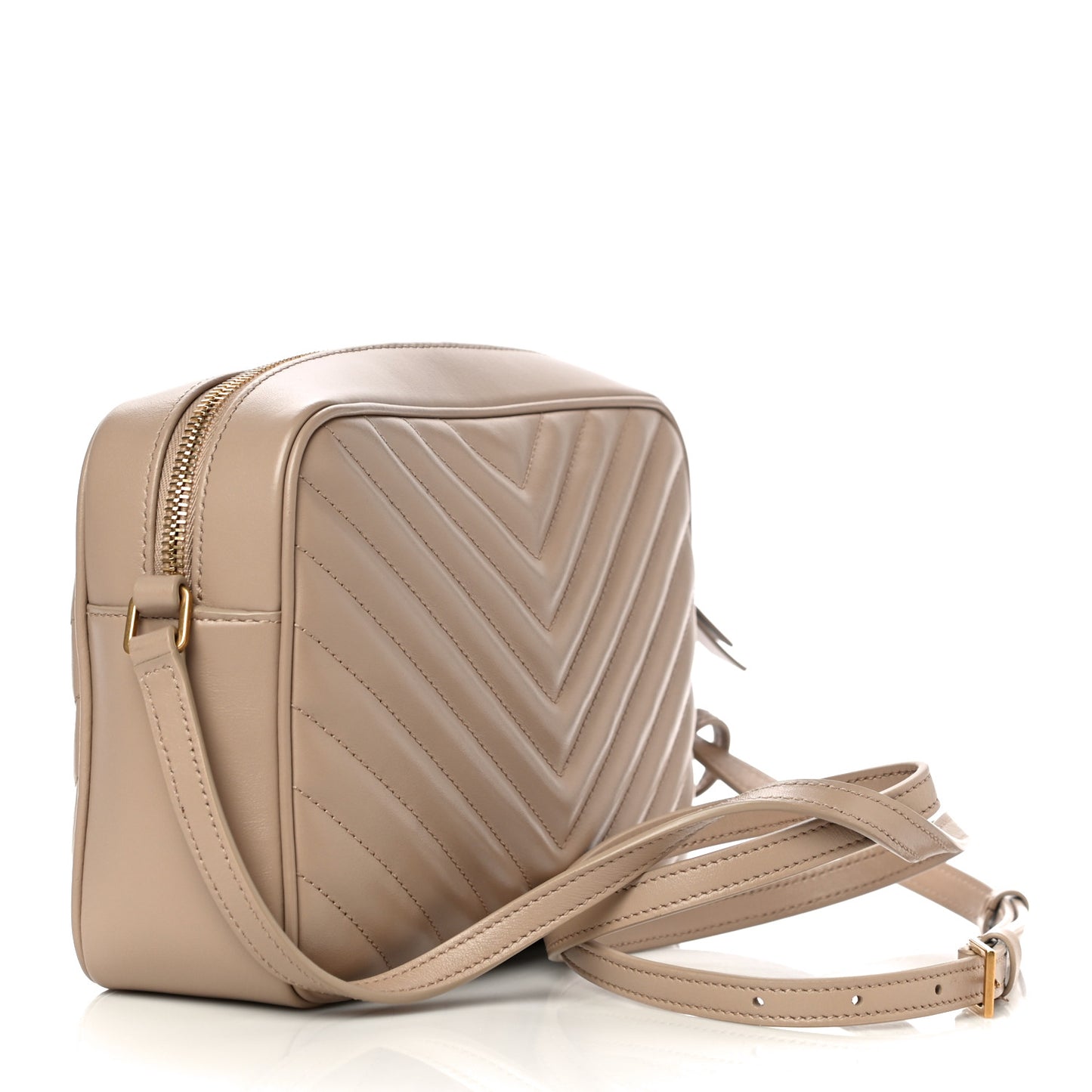 Calfskin Matelasse Monogram Lou Camera Bag Dark Beige