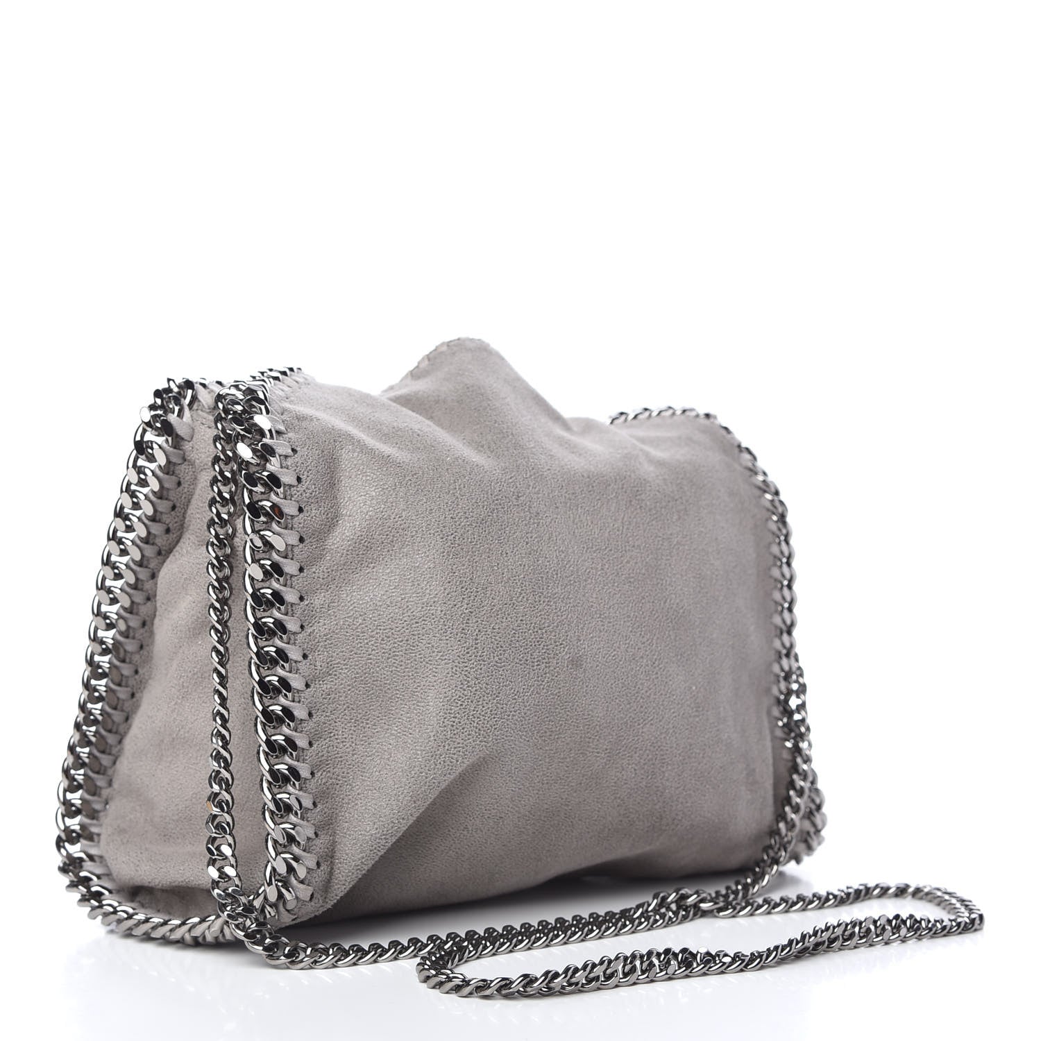 Stella McCartney Shaggy Deer Mini Falabella Fold Over Tote Light Grey 3 of 10