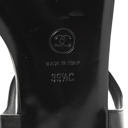 Chanel Calfskin Camellia Thong Sandals 39.5 Black 8 of 9
