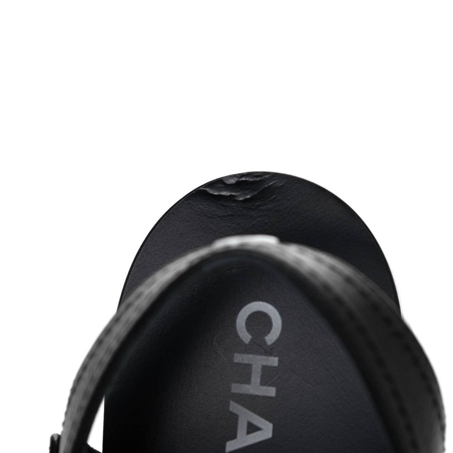 Calfskin Chain Sandals 37.5 Black