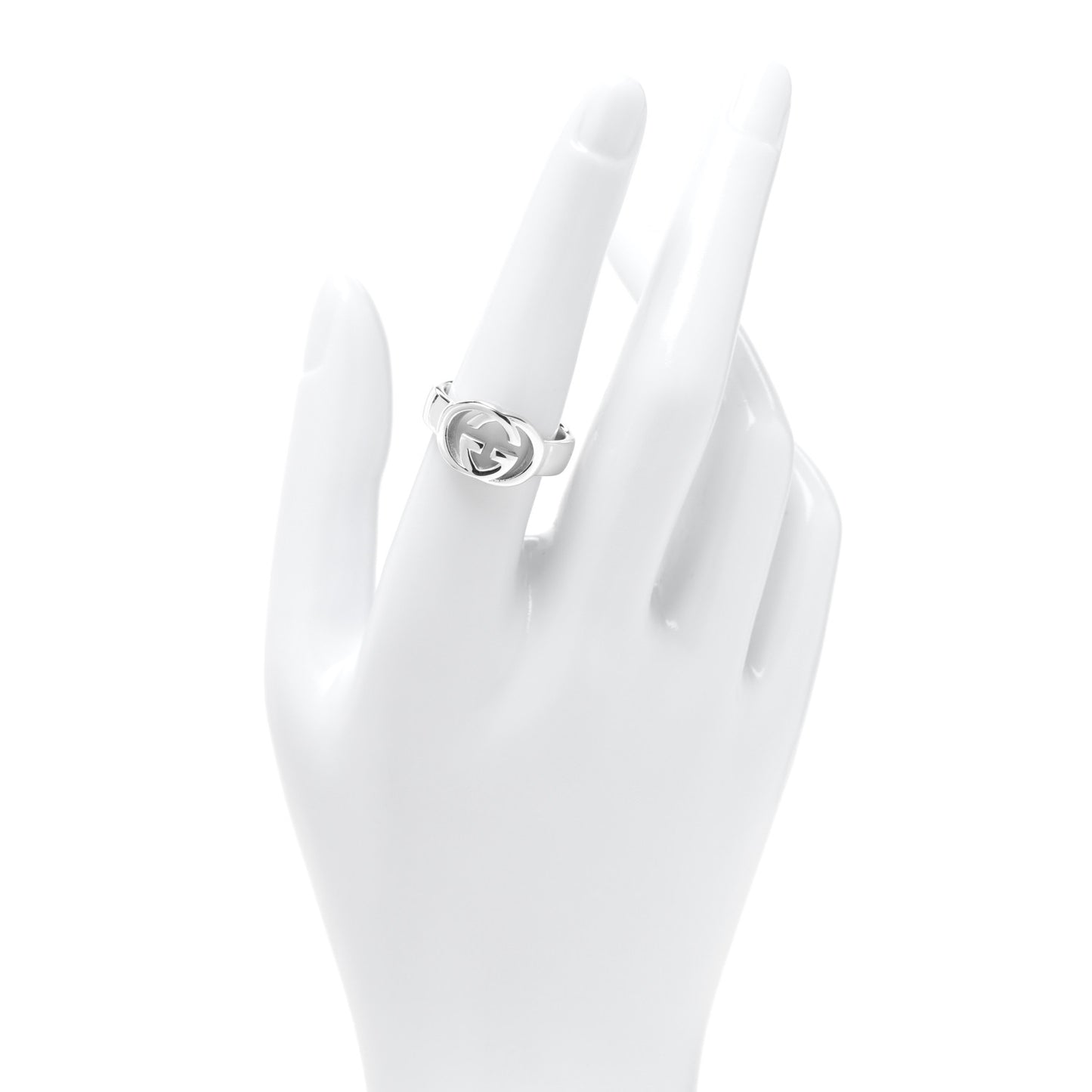 Sterling Silver Interlocking G Ring 53 6.25