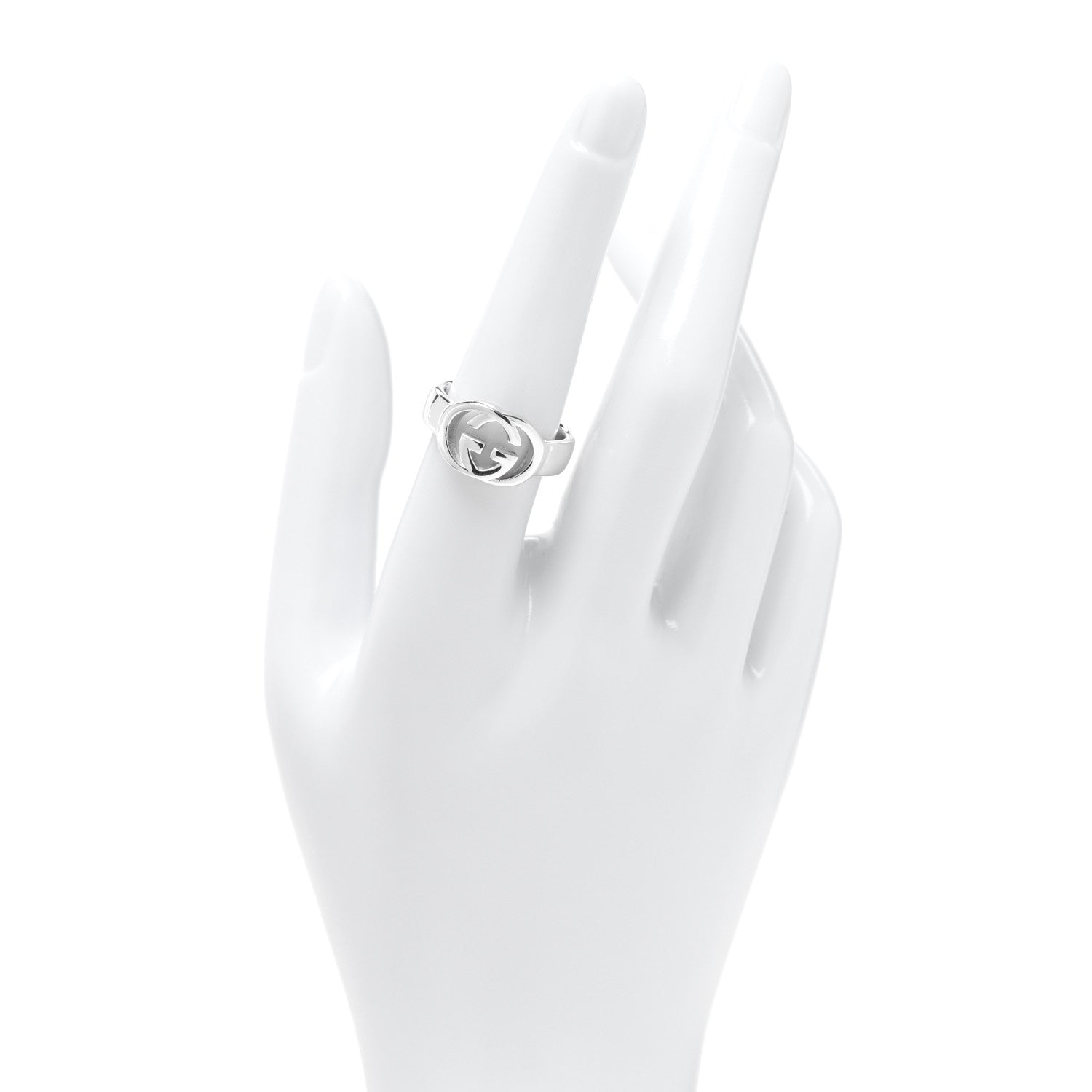Gucci Sterling Silver Interlocking G Ring 53 6.25 2 of 4
