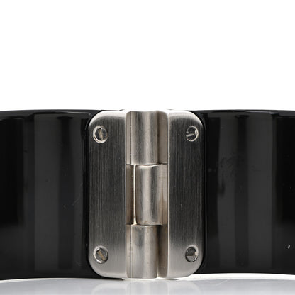 Chanel Resin Pearl Crystal CC Cuff Black 5 of 7