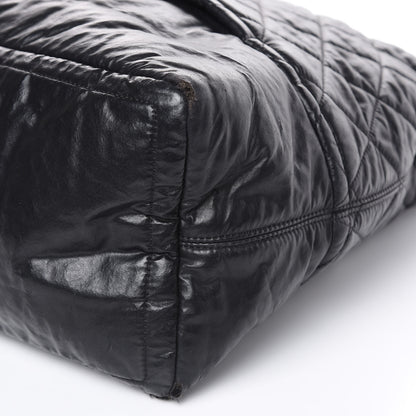 Chanel Coated Canvas Quilted Large Garment Travel Bag Black 10 of 16