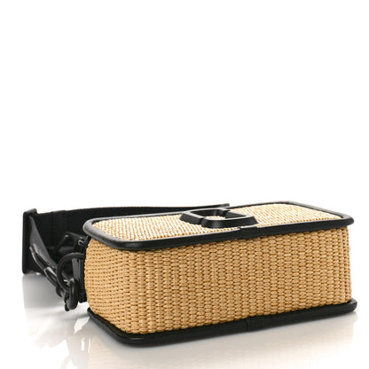 Marc Jacobs Calfskin Woven Straw Small Snapshot Camera Bag Beige 4 of 10