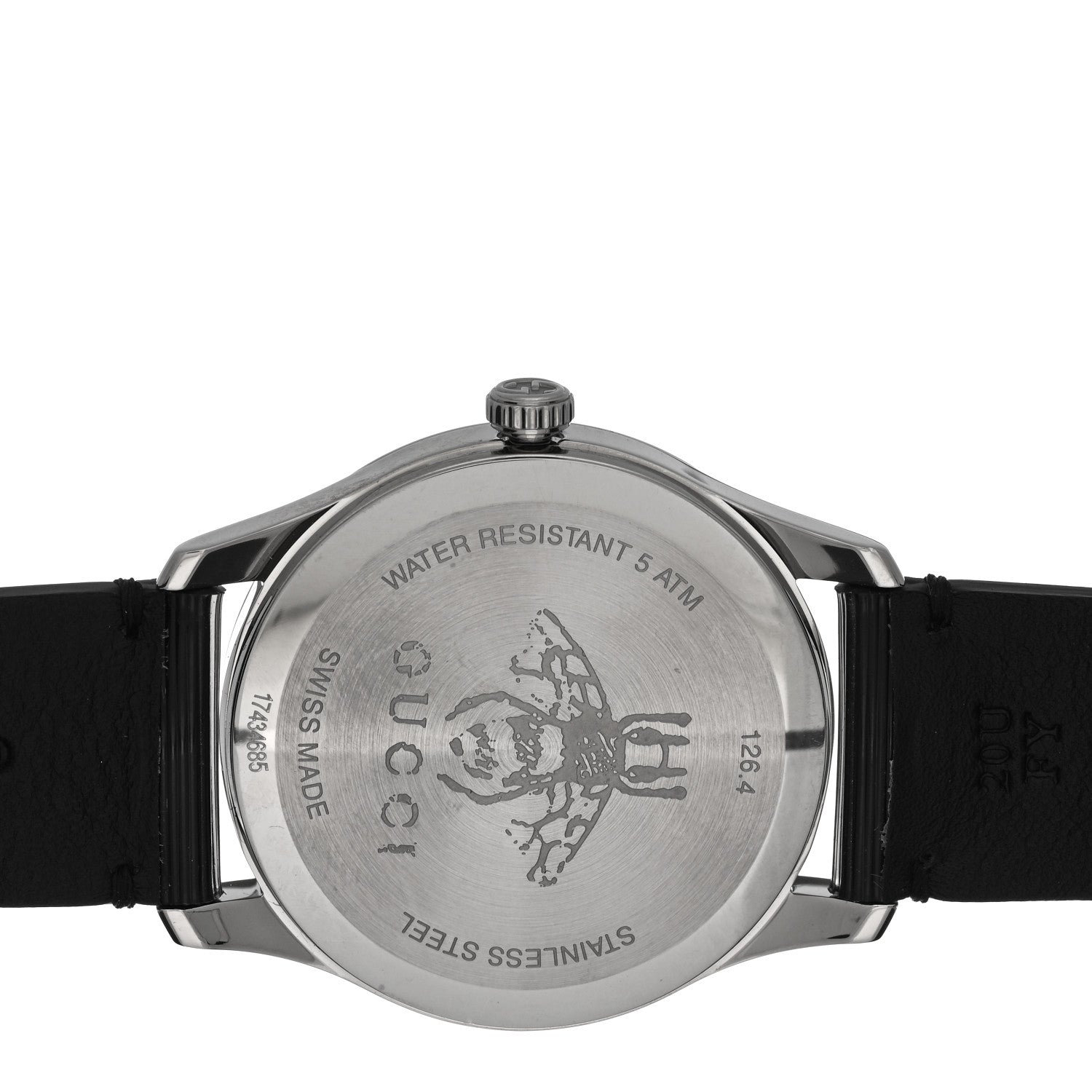 Gucci Stainless Steel Calfskin 38mm G-Timeless Bee Star Hologram Quartz Watch Black 4 of 4