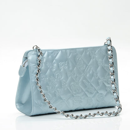 Chanel Patent Calfskin Lucky Symbols Pochette Light Blue 3 of 7