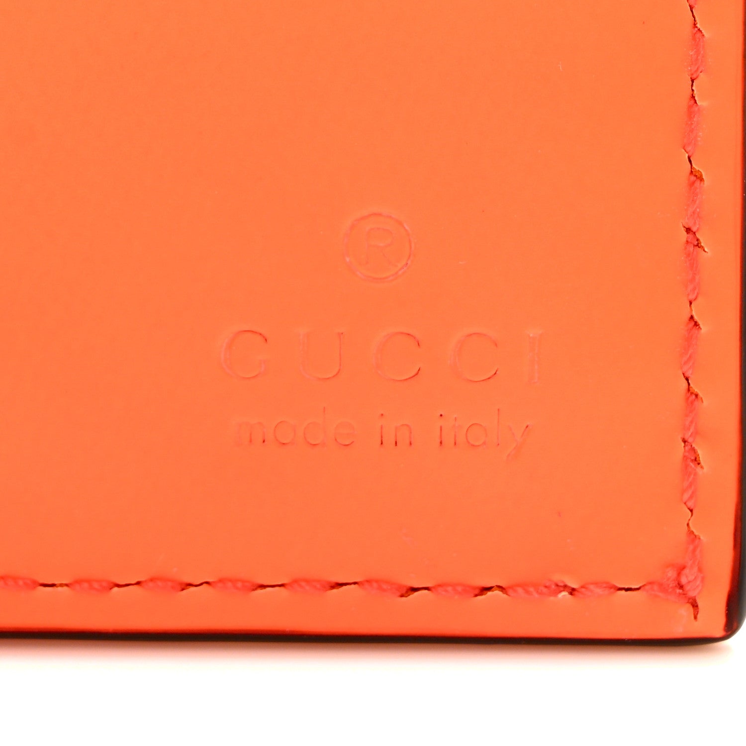 Gucci Rubber Effect GG Embossed Long Card Case New Orange Fluo 6 of 8