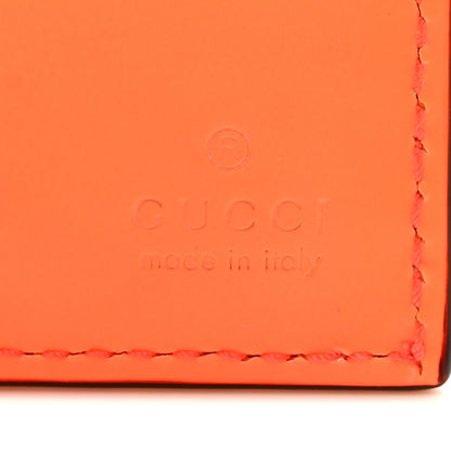 Gucci Rubber Effect GG Embossed Long Card Case New Orange Fluo 6 of 8