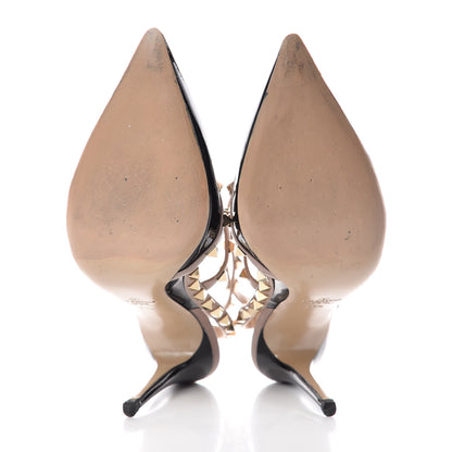 Valentino Garavani Patent Nappa Rockstud Ankle Strap 100mm Pumps 39.5 Black Poudre 7 of 14