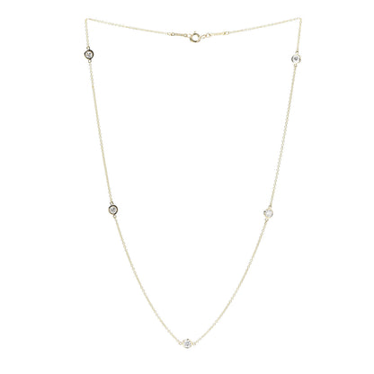 Tiffany 18K Yellow Gold Diamond .75ctw 5 Station Diamonds by the Yard Necklace 3 of 9