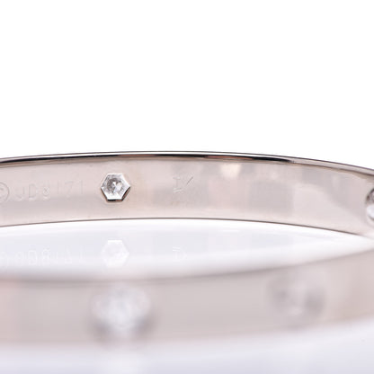 Cartier 18K White Gold 4 Diamond LOVE Bracelet 17 7 of 10
