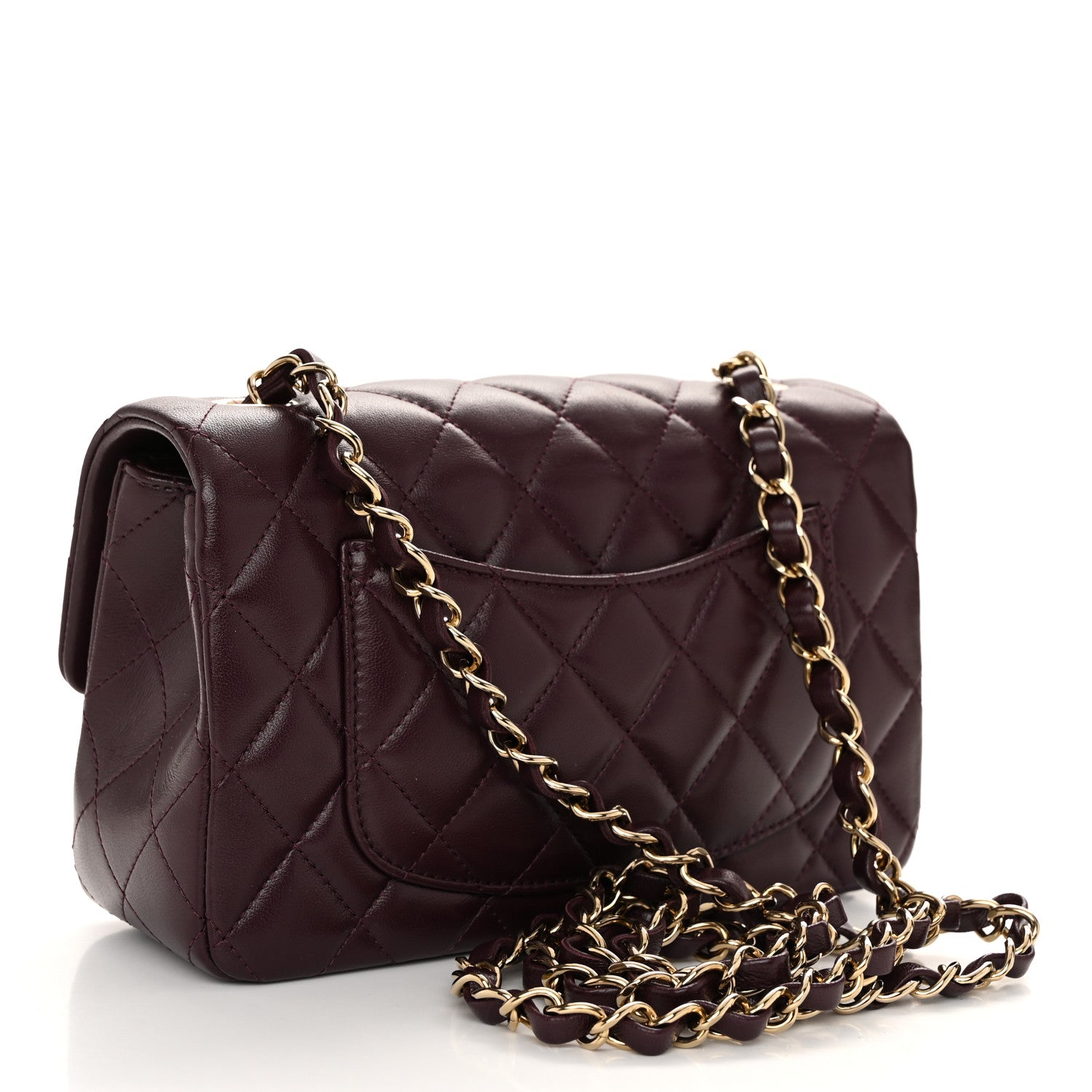Chanel Lambskin Quilted Mini Rectangular Flap Burgundy 3 of 11