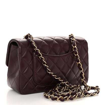 Chanel Lambskin Quilted Mini Rectangular Flap Burgundy 3 of 11