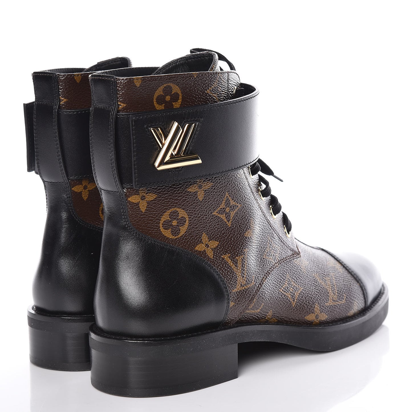 Calfskin Monogram Wonderland Flat Ranger Boots 40 Black