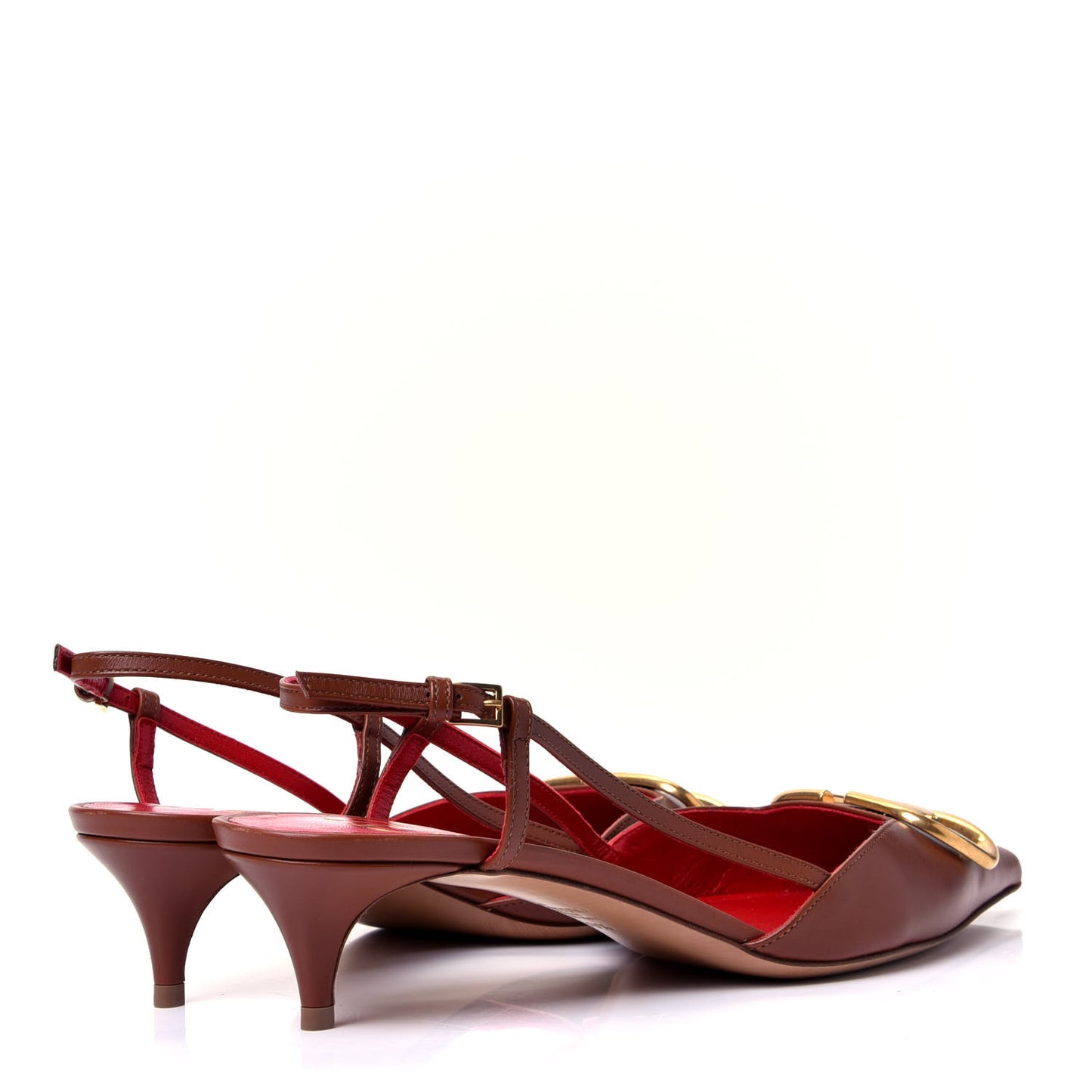 Calfskin Vlogo Slingback 40mm Pumps 39.5 Gingerbread