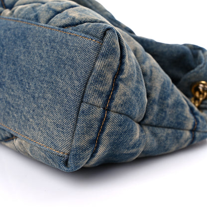 Saint Laurent Denim Quilted Small Loulou Puffer Monogram Chain Satchel Blue Cinnamon 8 of 11