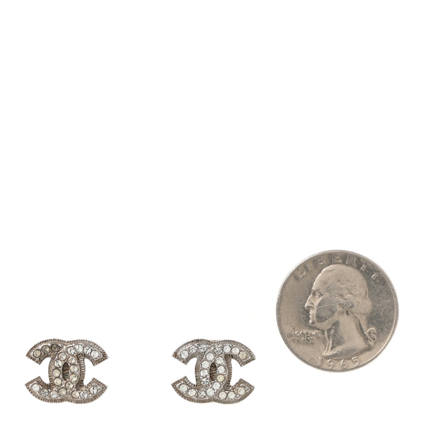 Crystal Timeless CC Earrings Silver