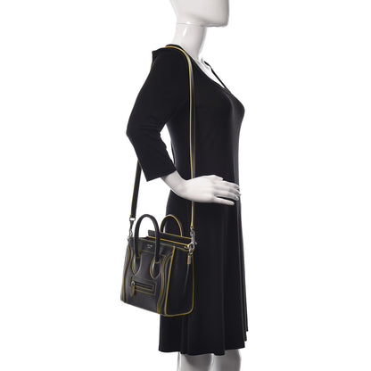 Celine Satin Calfskin Nano Debossed Luggage Black 2 of 11