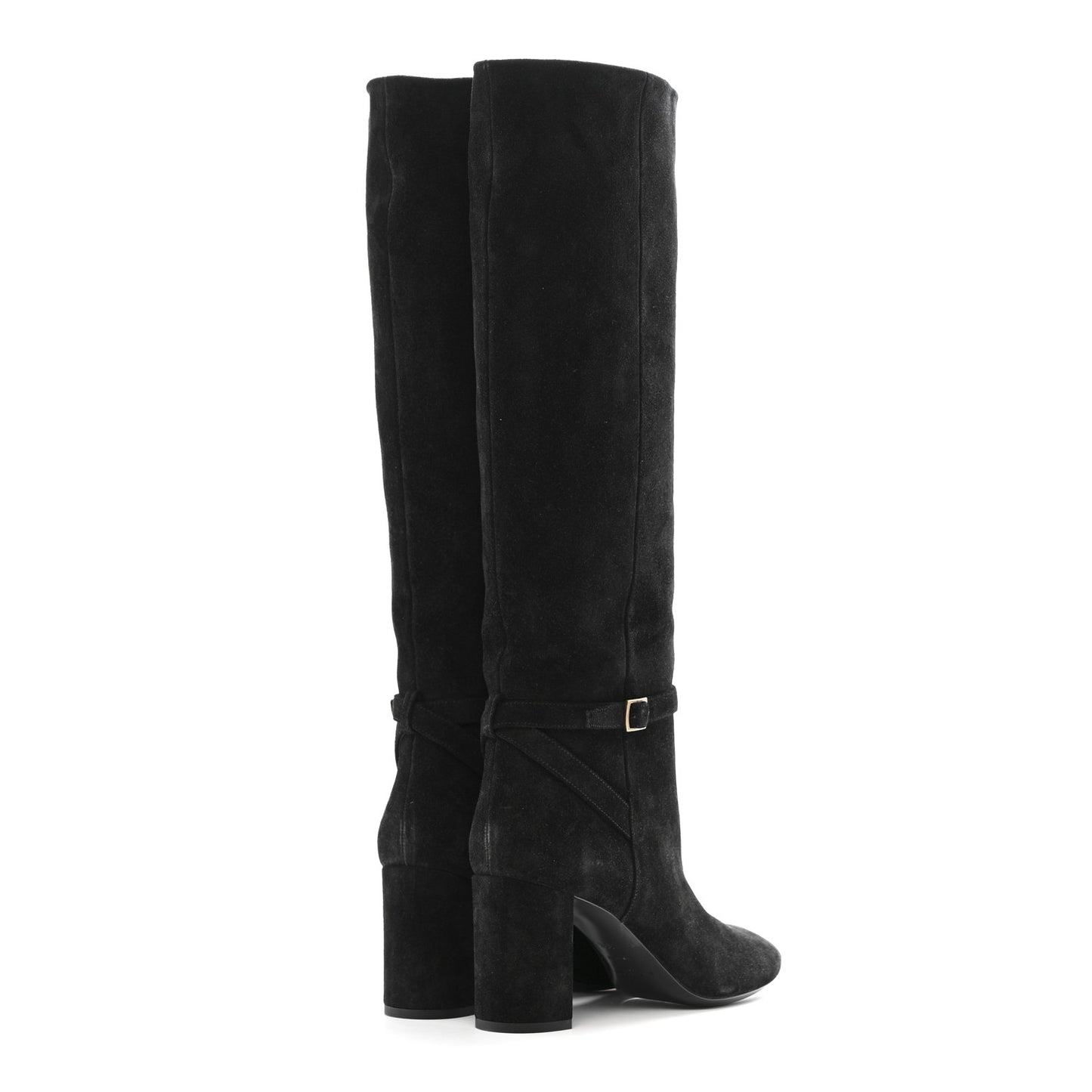 Suede Lou 75 Harness Knee High Boots 39.5 Black